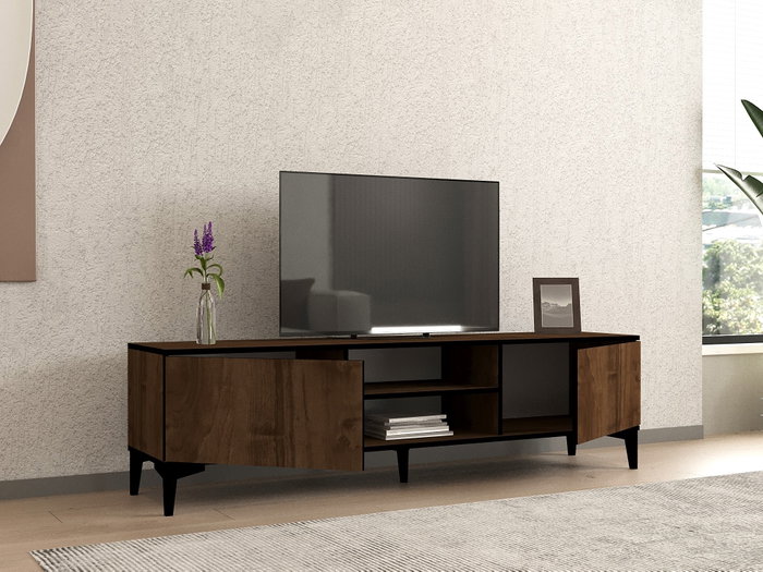 Hanah Home Soporte para TV Nogal y Negro Hanah Home Soporte para TV Nogal y Negro